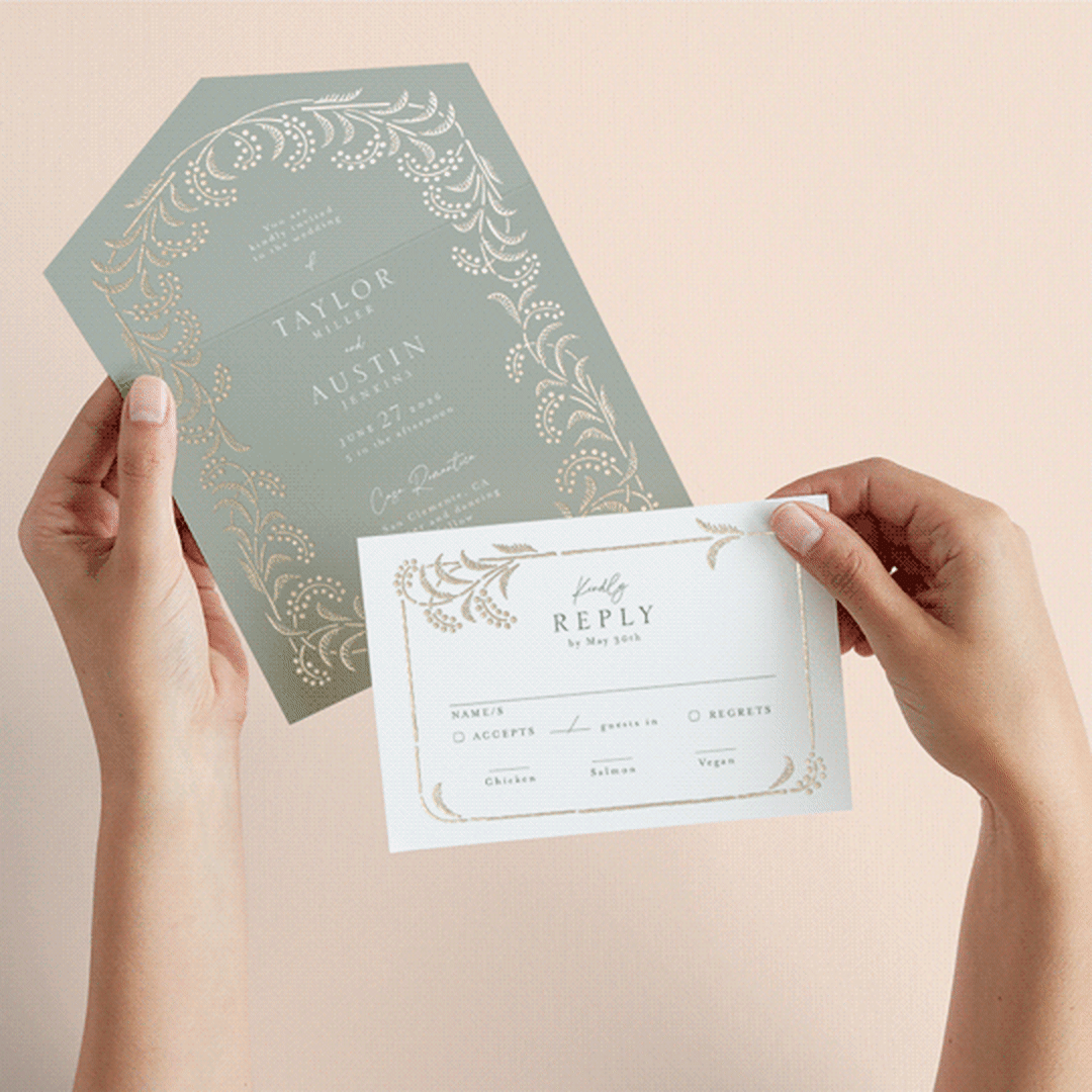 "Riviera" - Savvy Wedding Invitations in Willow by Leia Matt - Animated View
