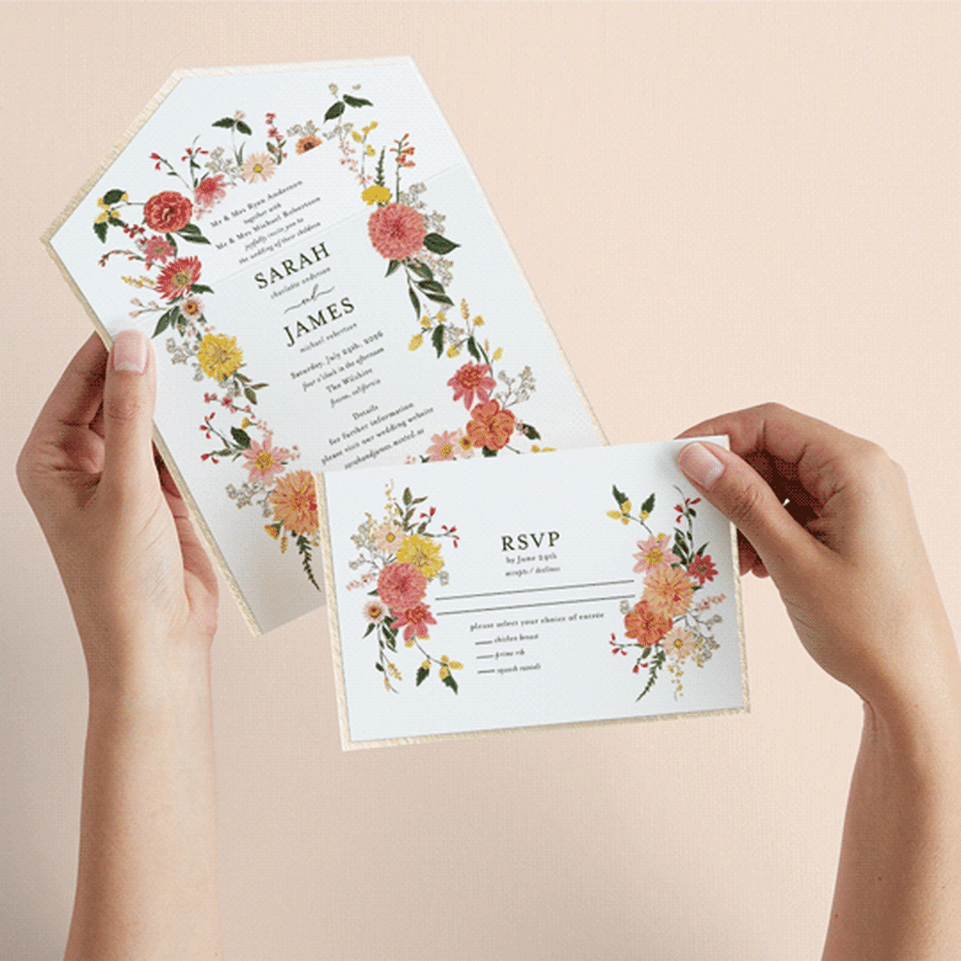 "Enchanting" - Savvy Wedding Invitations in Burgundy by Susan Moyal - Animated View