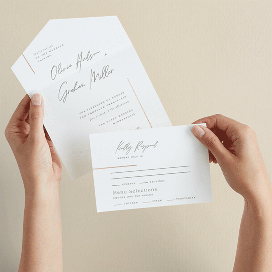 "Simple Lines" - Savvy Wedding Invitations in Snow by Michelle Taylor - Animated View