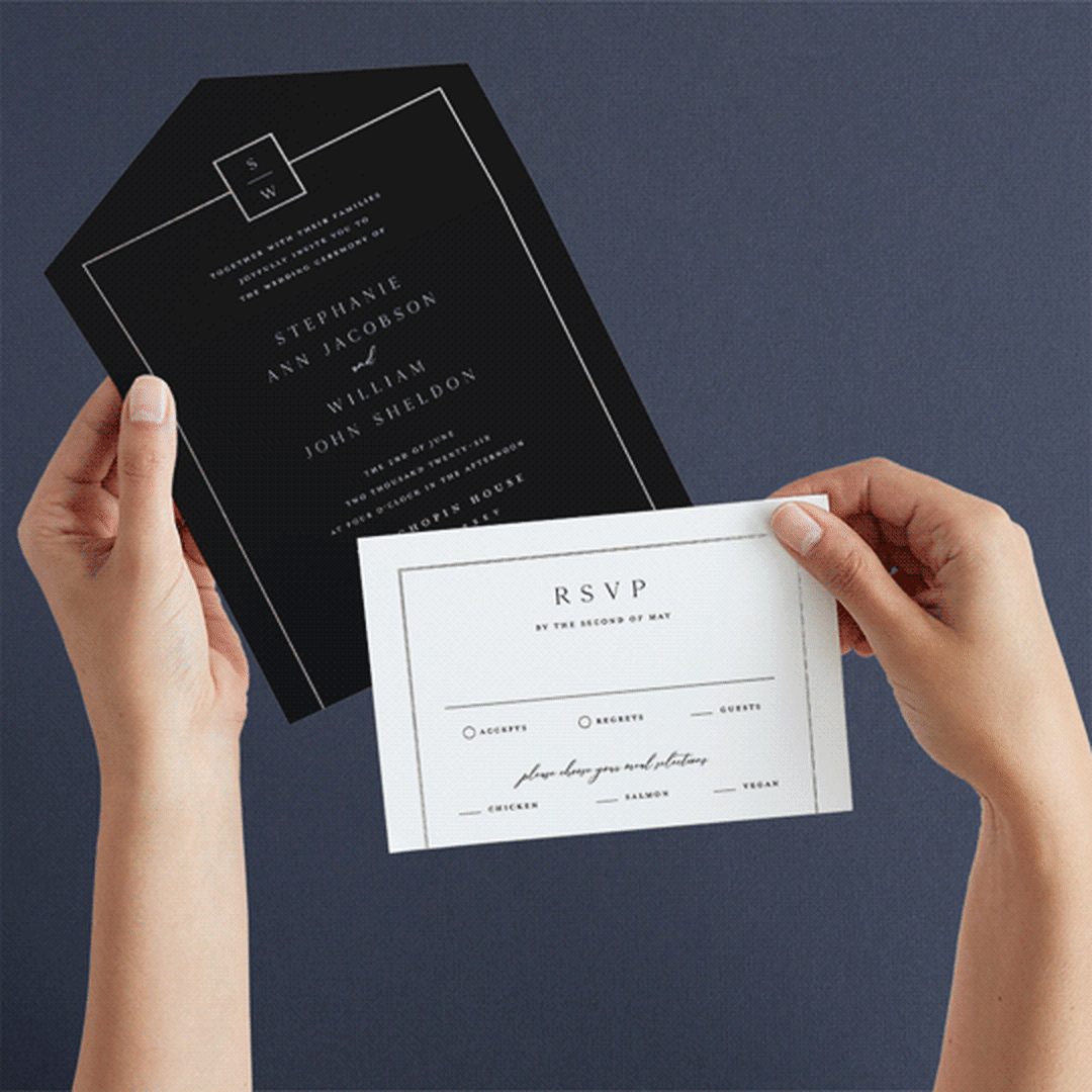 "Elegant Station" - Savvy Wedding Invitations in Noir by Stacey Meacham - Animated View