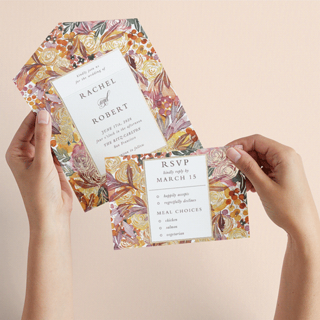 "Autumn flowers" - Savvy Wedding Invitations in Amber by Alexandra Dzh - Animated View
