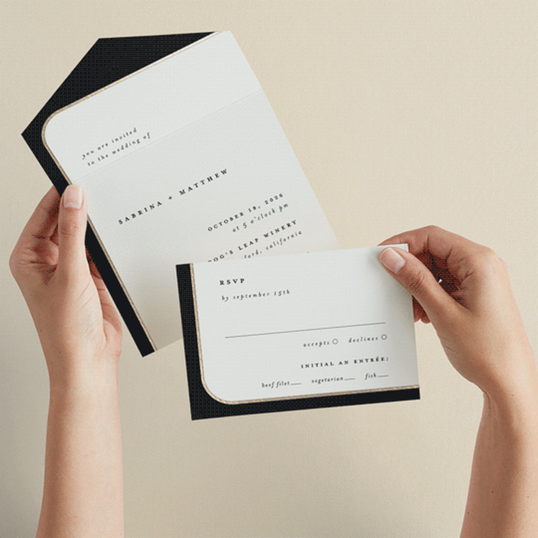 "Tuxedo" - Savvy Wedding Invitations in Black Tie by Carolyn Nicks - Animated View