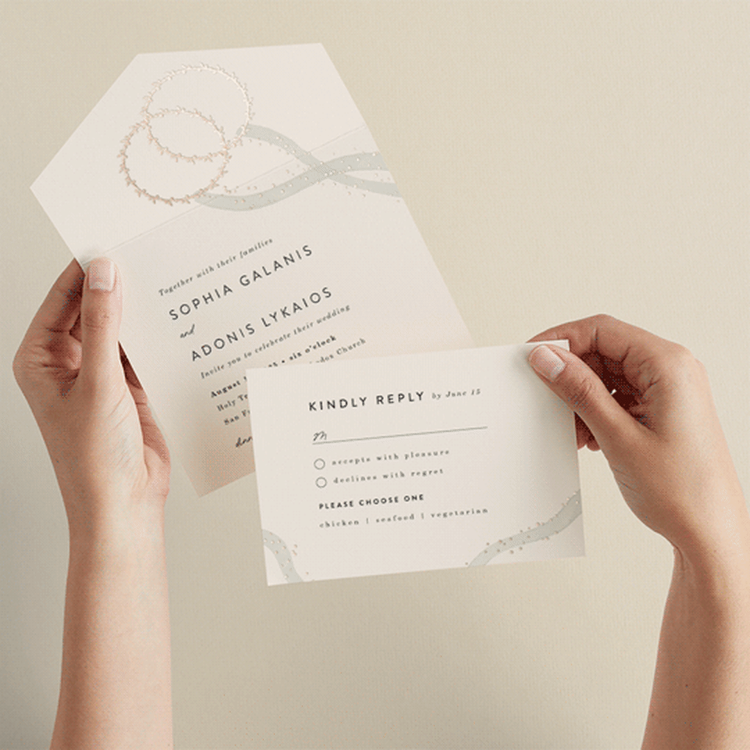 "Stefana" - Savvy Wedding Invitations in Linen by Maria Hilas-Louie - Animated View