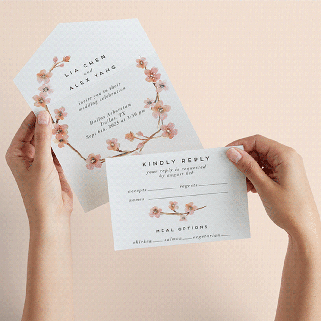"Love Blossom" - Savvy Wedding Invitations in Blush by Petra Kern - Animated View