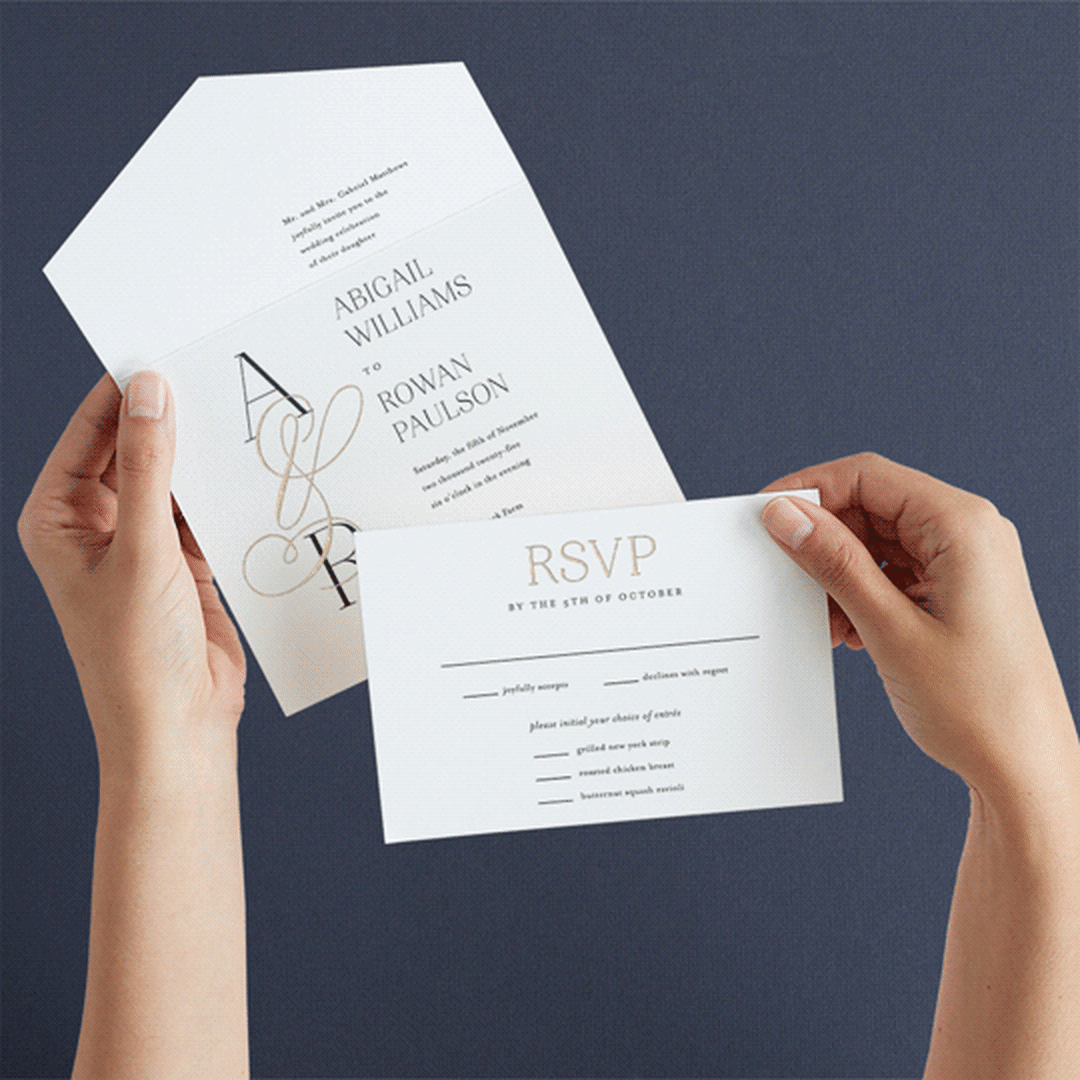 "Initialed" - Savvy Wedding Invitations in Chantilly by Jessica Williams - Animated View