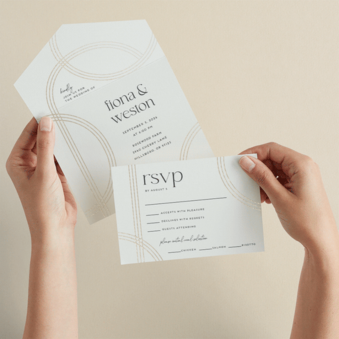 "Curves" - Savvy Wedding Invitations in Chiffon by Amy Payne - Animated View