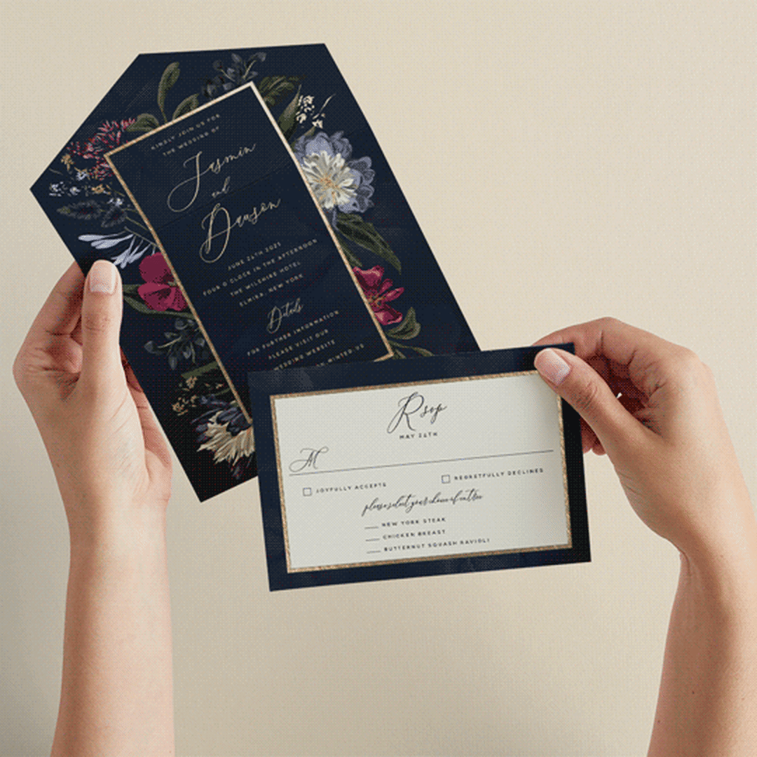 "After Midnight" - Savvy Wedding Invitations in Jewel by Susan Moyal - Animated View
