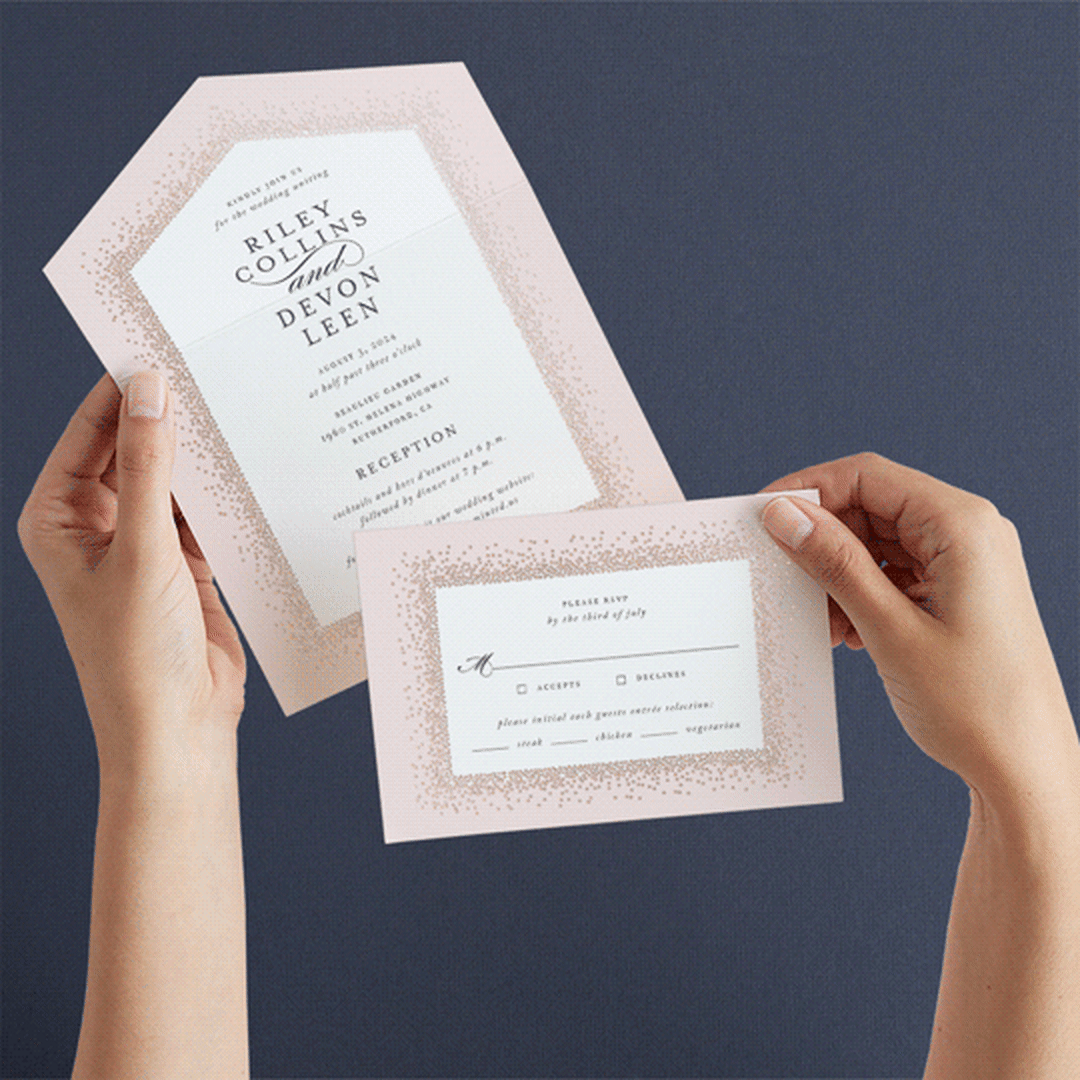 "Love Story" - Savvy Wedding Invitations in Rose by Jennifer Postorino - Animated View