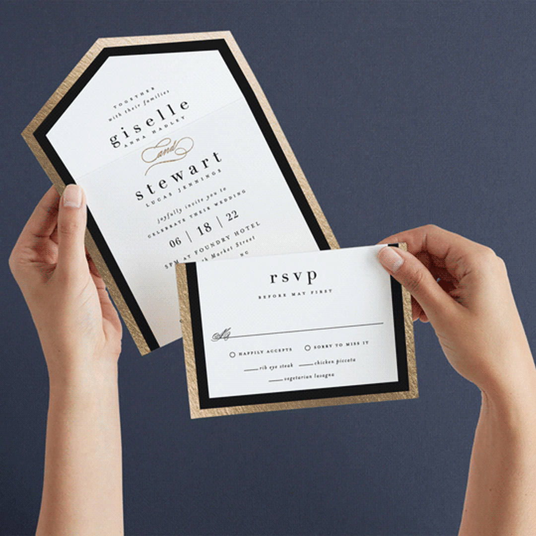 "Handsome Border" - Savvy Wedding Invitations in Chalkboard by Hooray Creative - Animated View