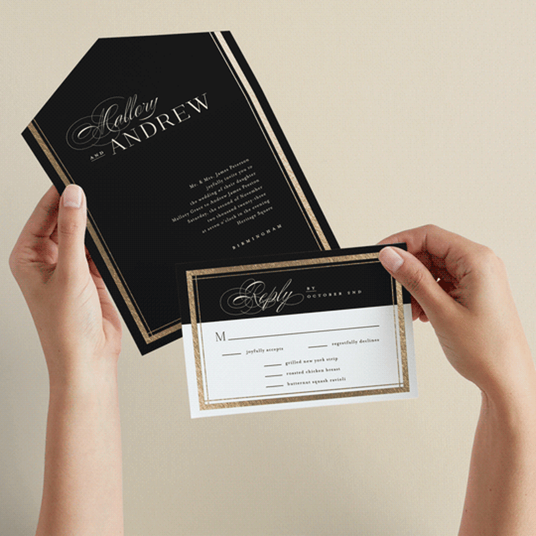 "Formal" - Savvy Wedding Invitations in Onyx by Jessica Williams - Animated View