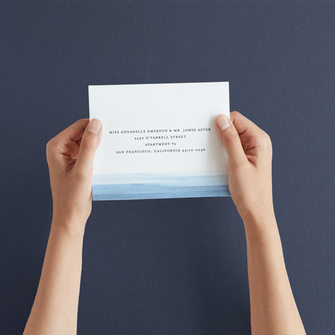 "Watercolour Stripe" - Savvy Wedding Invitations in Azure by Bethan - How it works