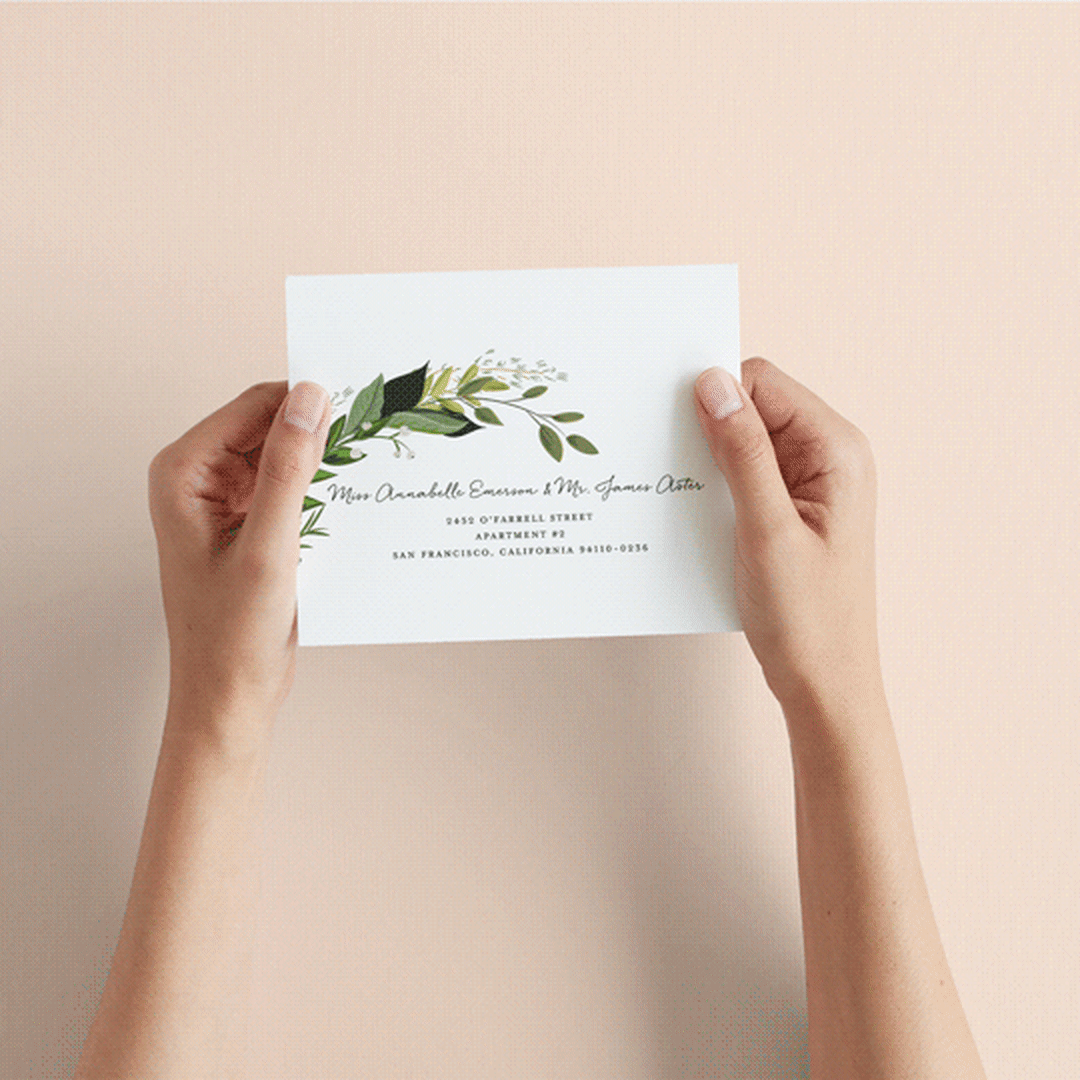 "Vines of Green" - Savvy Wedding Invitations in Fern by Susan Moyal - How it works