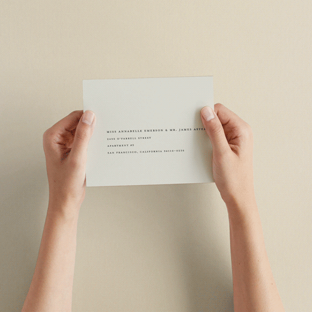 "Color Block" - Savvy Wedding Invitations in Peach by Morgan Kendall - How it works