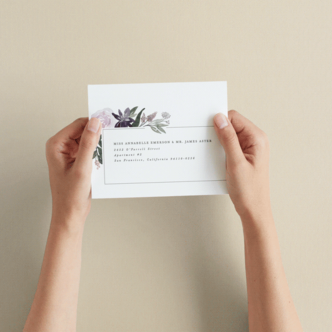"Garden Stroll" - Savvy Wedding Invitations in Lilac by Creo Study - How it works