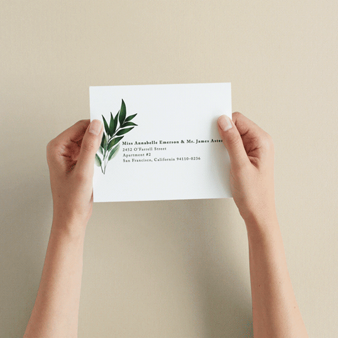 "Fresh Greens" - Savvy Wedding Invitations in Emerald by Susan Moyal - How it works