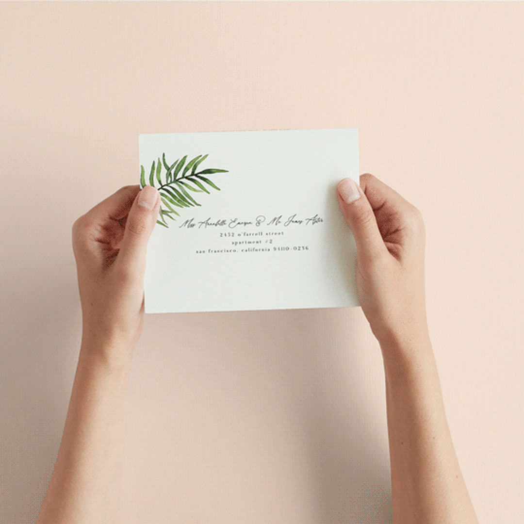"Tropical Vows" - Savvy Wedding Invitations in Jade by Chris Griffith - How it works
