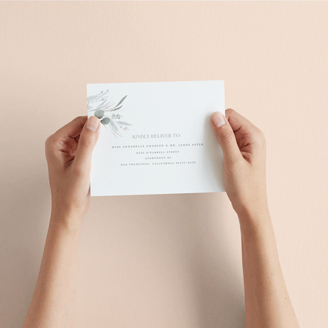"Amorino" - Savvy Wedding Invitations in Sage by Petra Kern - How it works