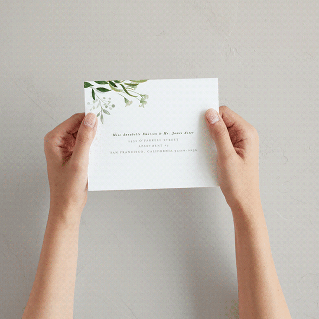 "Verdure" - Savvy Wedding Invitations in Garden by Leah Bisch - How it works