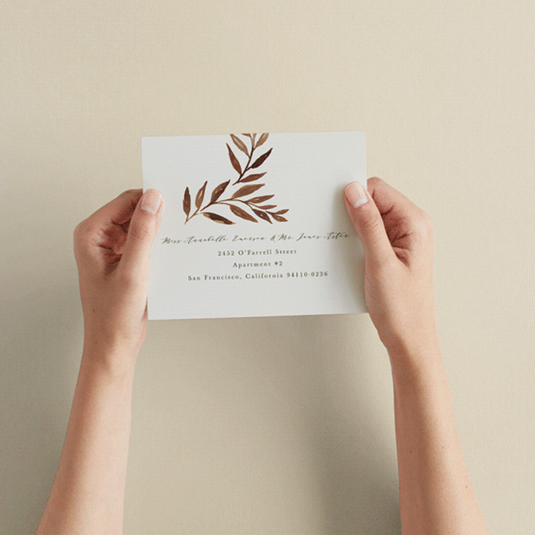 "botanical portrait" - Savvy Wedding Invitations in Leather by Kate Ahn - How it works
