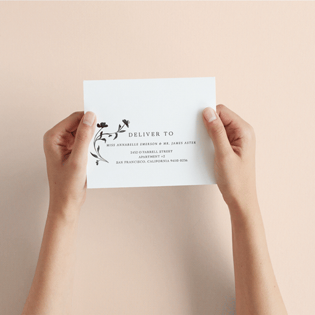 "Floral Union" - Savvy Wedding Invitations in Black Sugar by Pati Cascino - How it works