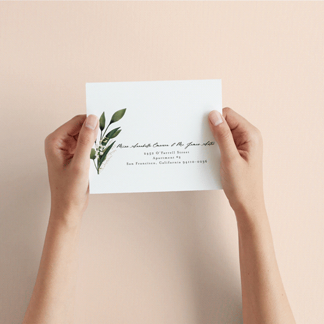 "Forest Finds" - Savvy Wedding Invitations in Emerald by Susan Moyal - How it works
