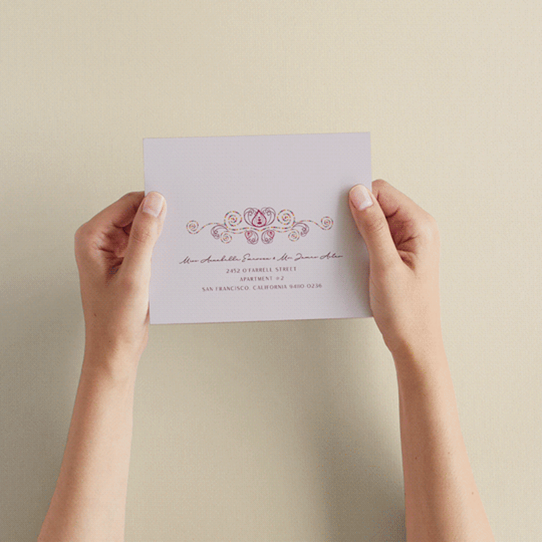 "Henna" - Savvy Wedding Invitations in Mixed Berry by fatfatin - How it works