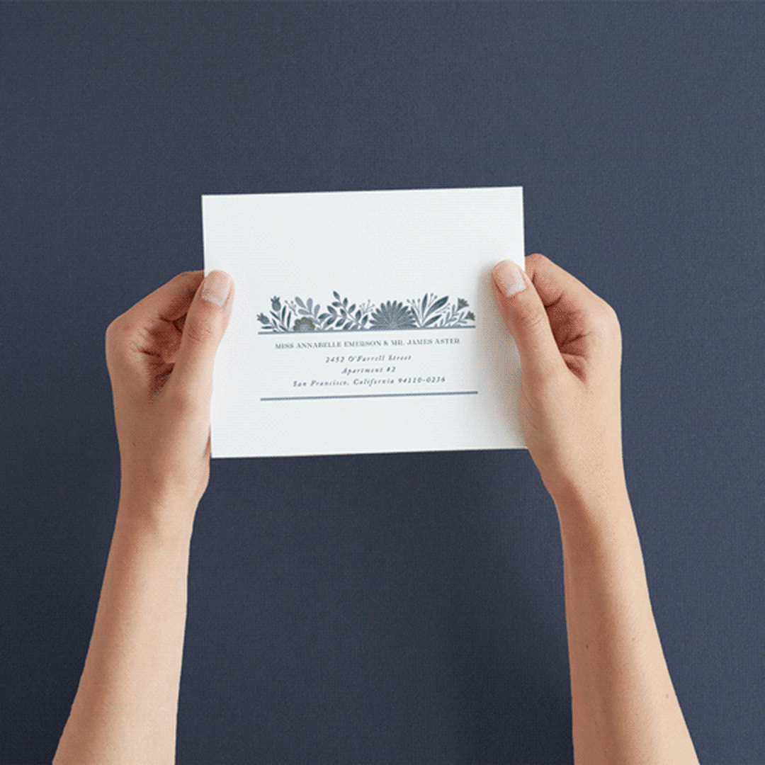 "Flourish" - Savvy Wedding Invitations in Bluemoon by Jen Owens - How it works