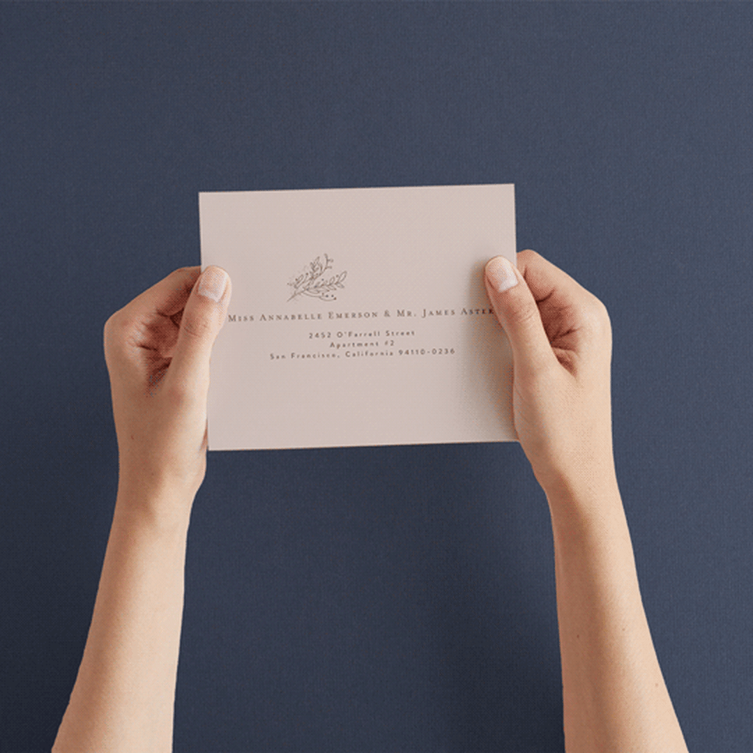 "Delicate monogram" - Savvy Wedding Invitations in Blush by Lucrecia Caporale - How it works