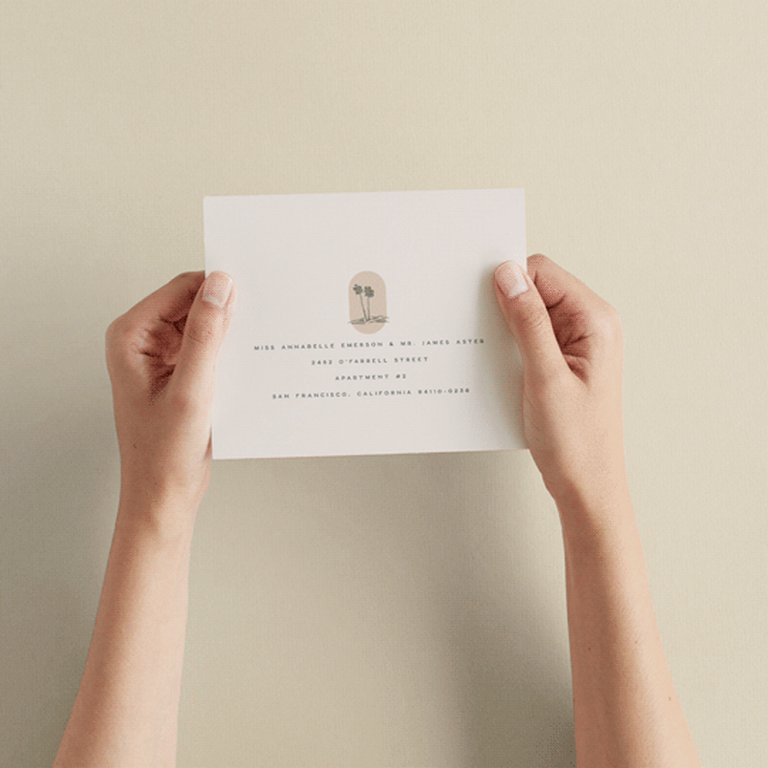 "Sunset Beach" - Savvy Wedding Invitations in Sand by Owl and Toad - How it works