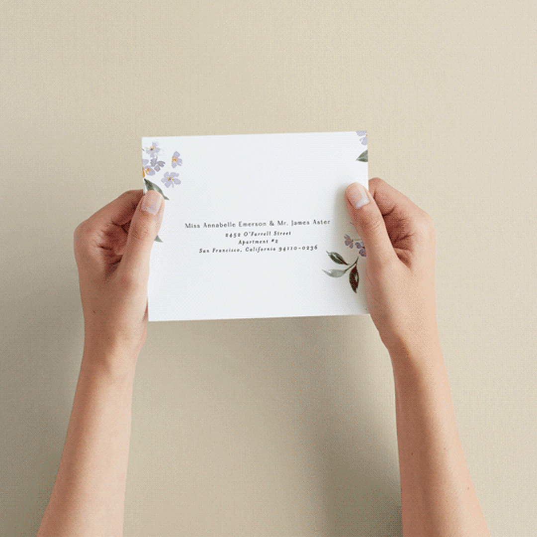 "Sweeping Vine" - Savvy Wedding Invitations in Periwinkle by Itsy Belle Studio - How it works