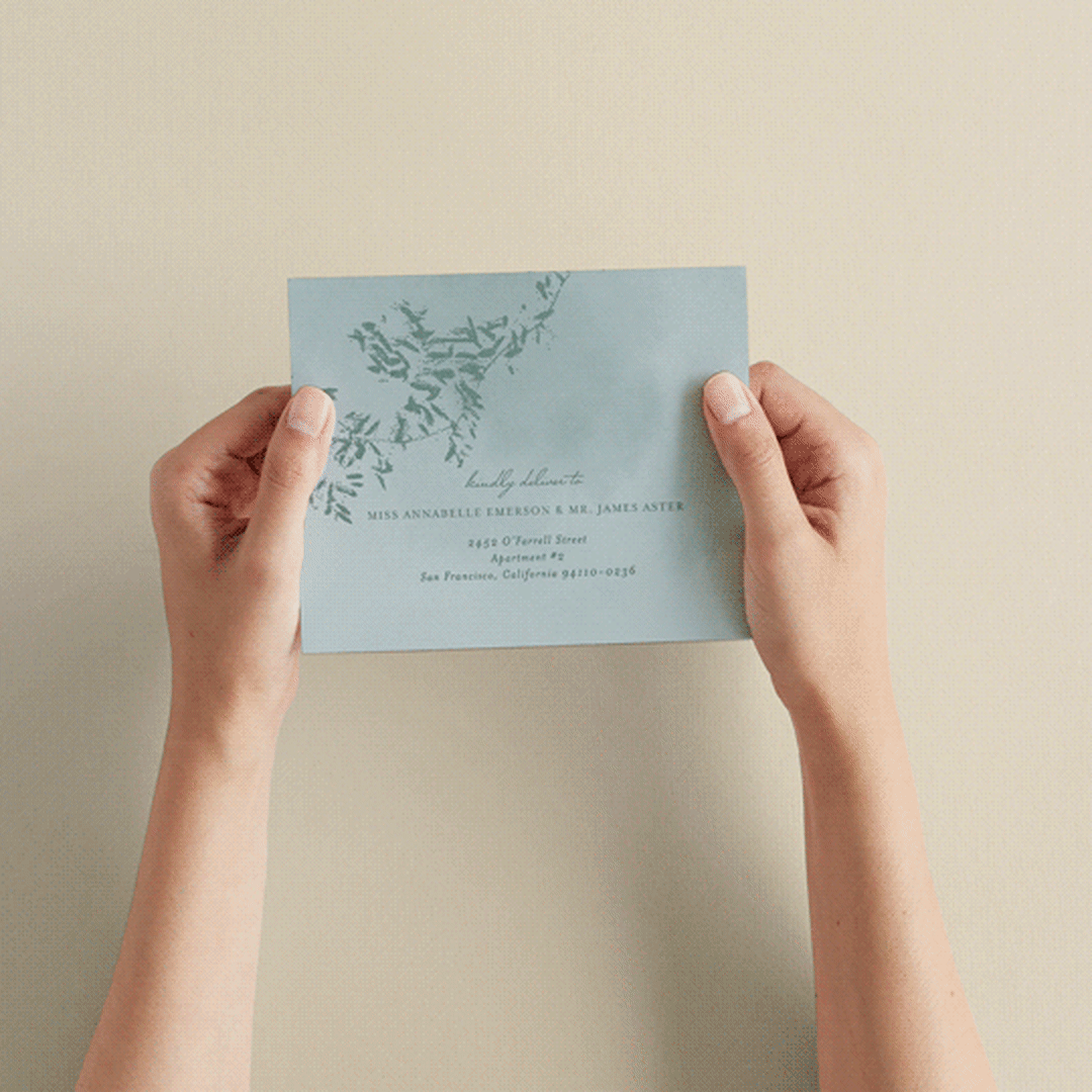 "Cascading Vine" - Savvy Wedding Invitations in Mist by Design Lotus - How it works