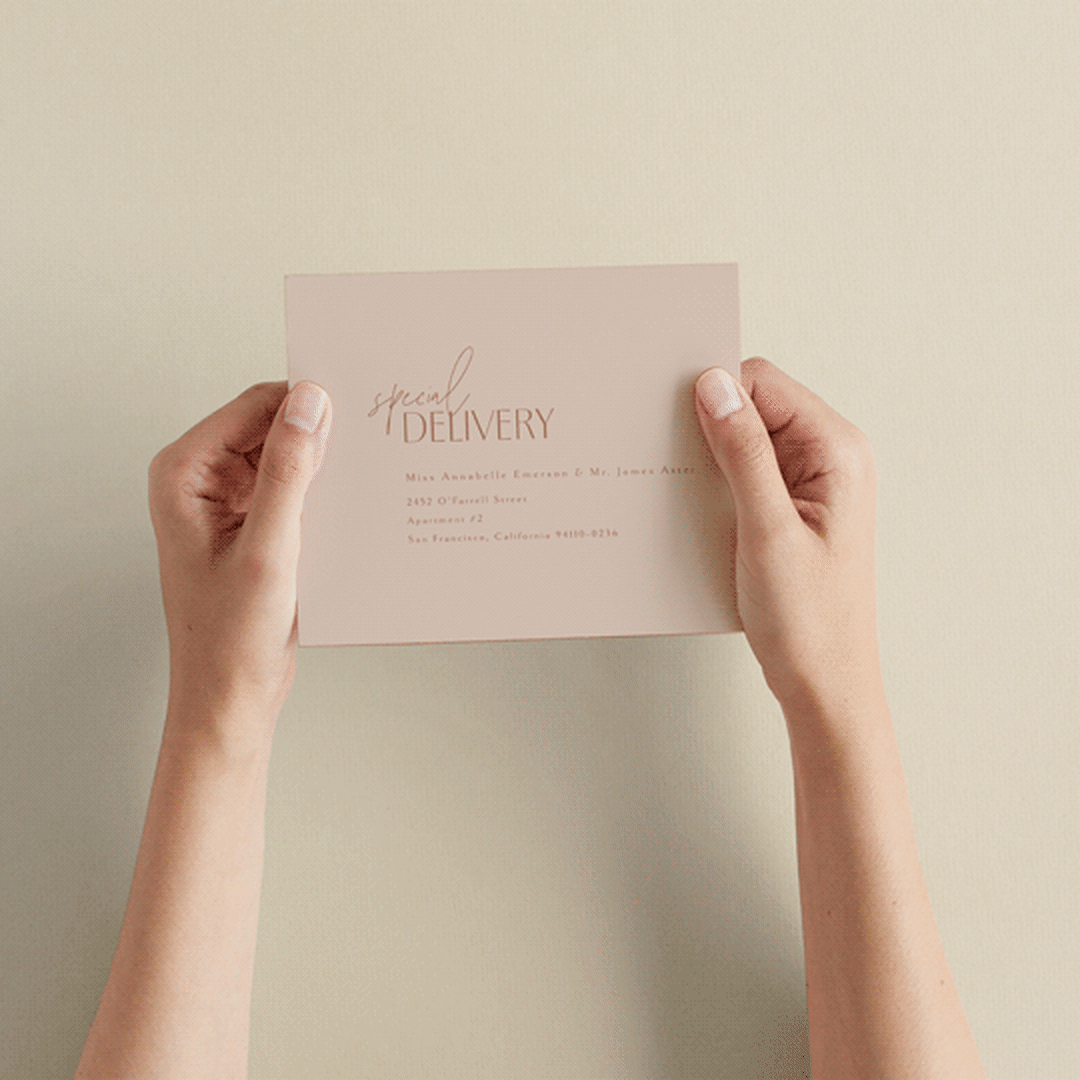 "Overlap" - Savvy Wedding Invitations in Terracotta by Kelly Schmidt - How it works