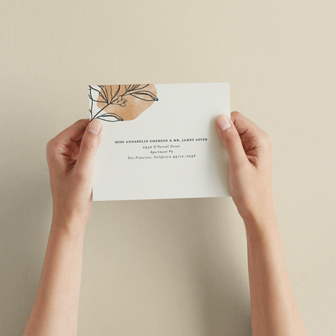 "leaf contour" - Savvy Wedding Invitations in Natural by Susan Zinader - How it works