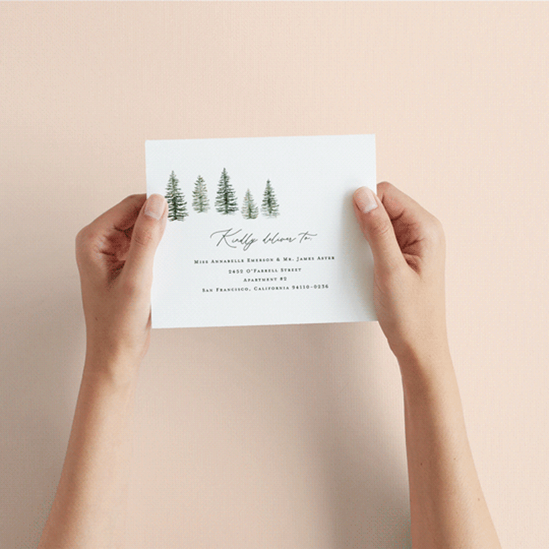 "montagna" - Savvy Wedding Invitations in Forest by Petra Kern - How it works