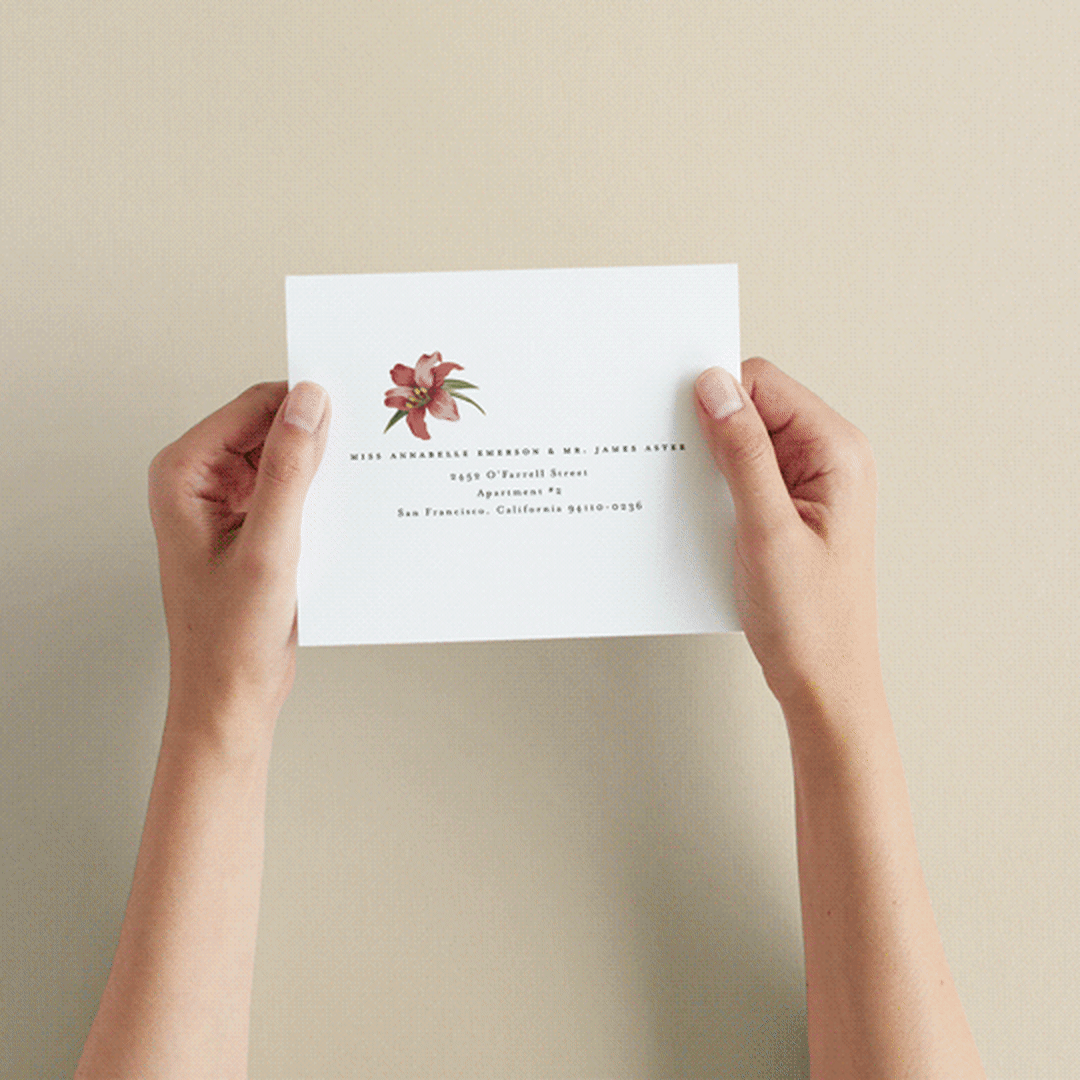"Tropical Flowers" - Savvy Wedding Invitations in Sunrise by Jennifer Holbrook - How it works