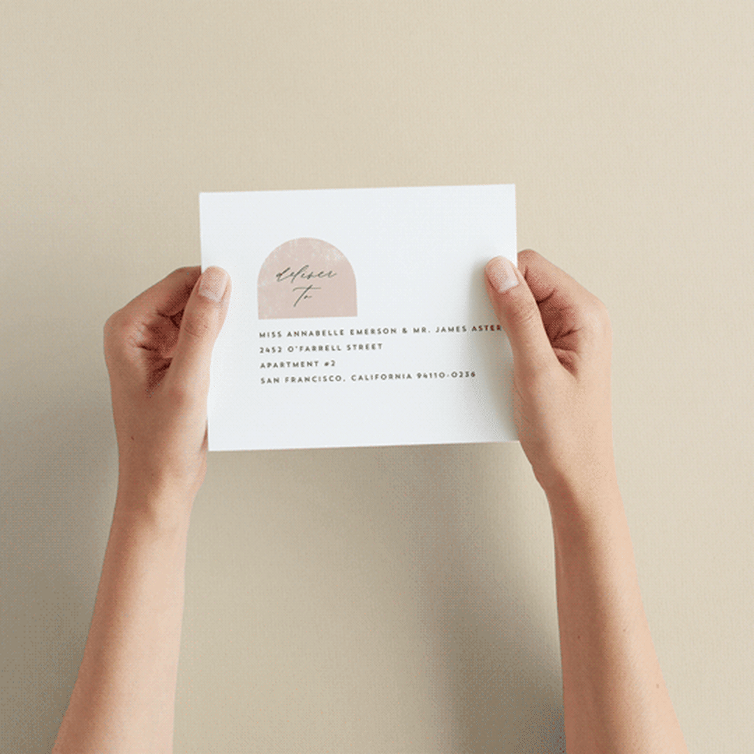 "Arched" - Savvy Wedding Invitations in Carnation by Brianne Larsen - How it works