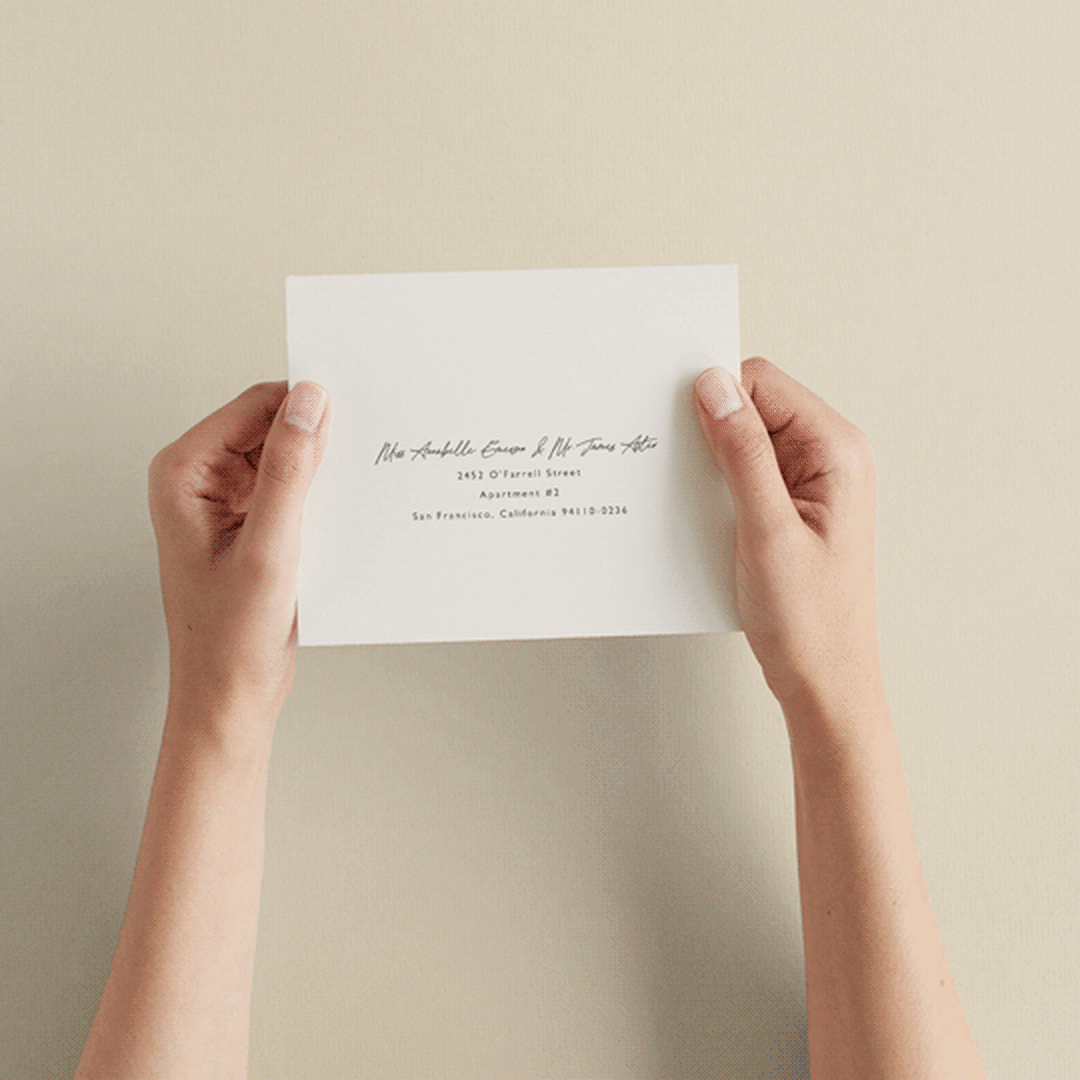 "Modern Aligned" - Savvy Wedding Invitations in Creampuff by Carolyn MacLaren - How it works