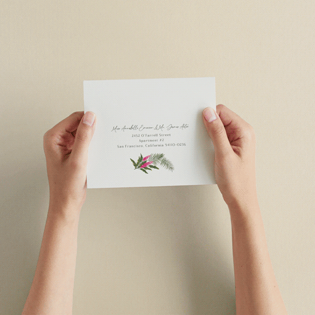 "Tropical garden" - Savvy Wedding Invitations in Lime by Elly - How it works