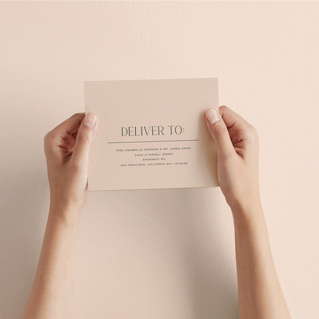"Martini" - Savvy Wedding Invitations in Olive by Pixel and Hank - How it works