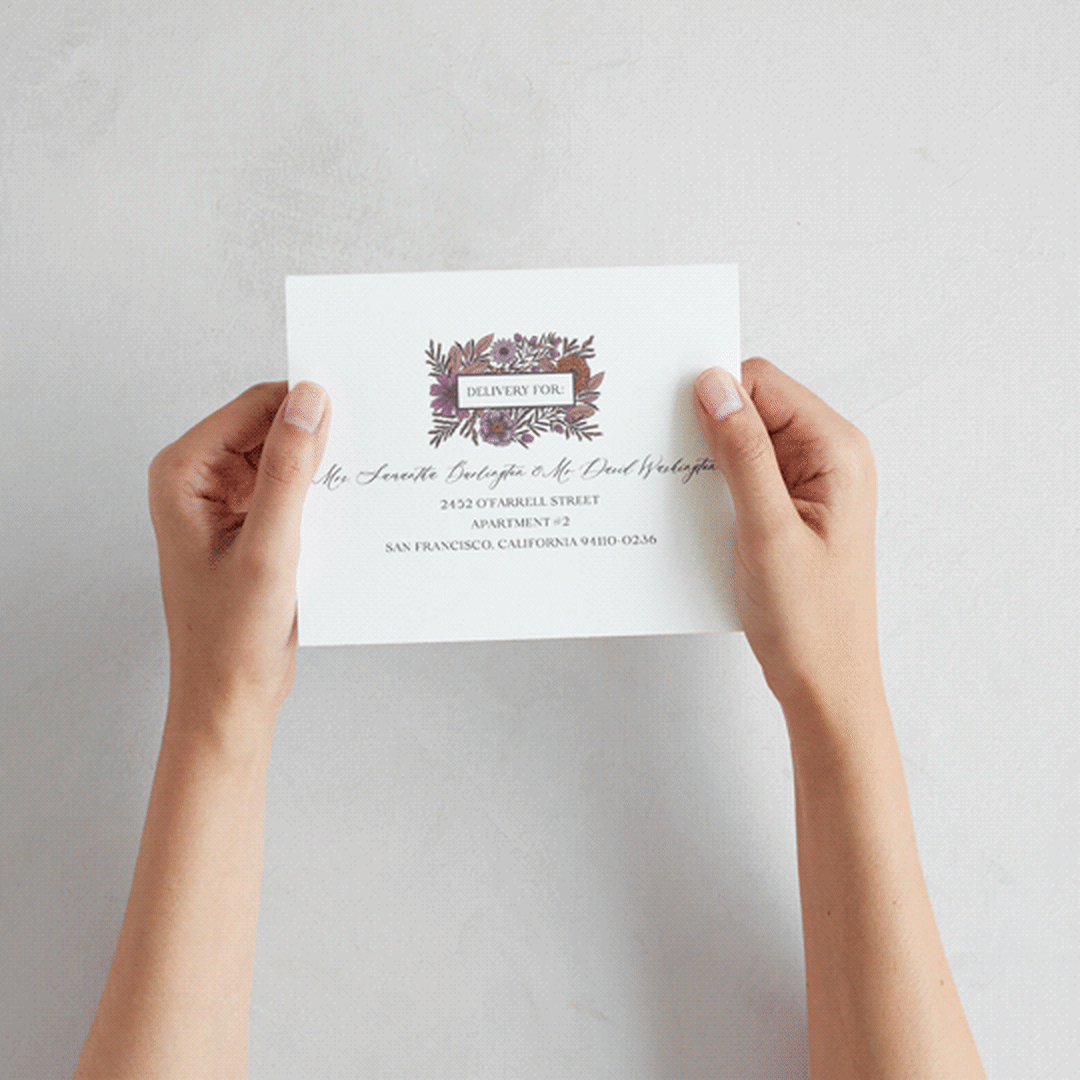 "Fleur" - Savvy Wedding Invitations in Sangria by Jen Owens - How it works