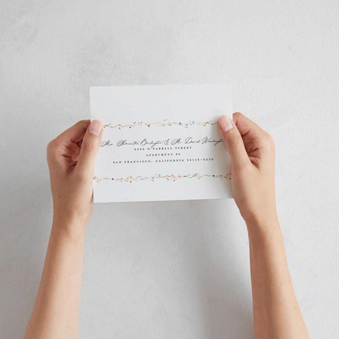 "delicate florals" - Savvy Wedding Invitations in Snow by Lori Wemple - How it works