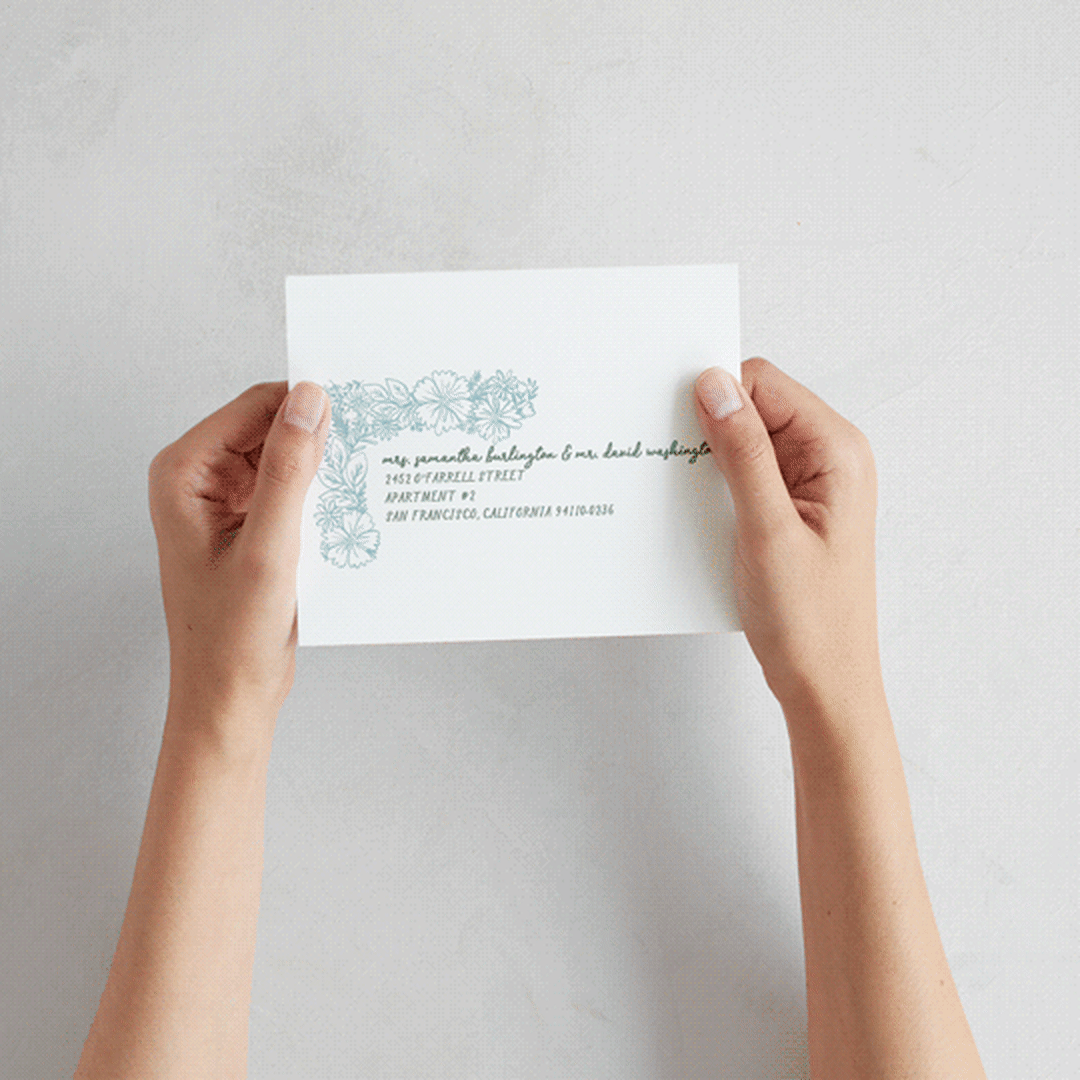"Bloom" - Savvy Wedding Invitations in Waterfall by Kelly Watkins - How it works