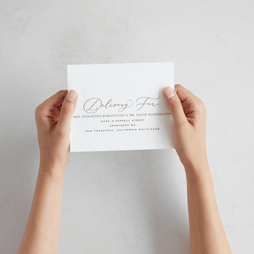 "Luxe script" - Savvy Wedding Invitations in Pearl by Hooray Creative - How it works