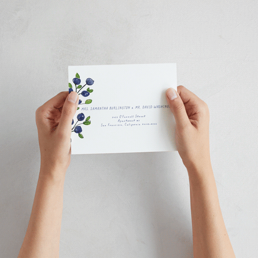"Blue Bells" - Savvy Wedding Invitations in Cornflower by Mere Paper - How it works