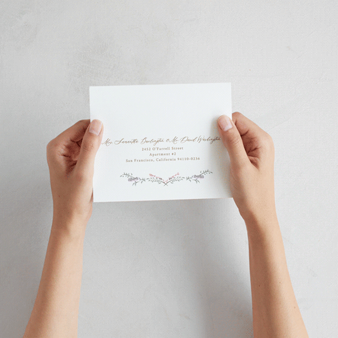 "Vintage Whimsy" - Savvy Wedding Invitations in Peony by Corinne Malesic - How it works