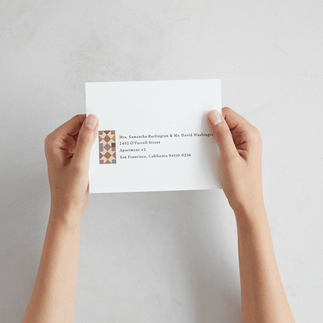 "prairie patchwork quilt" - Savvy Wedding Invitations in Autumn by Jessica Yeo - How it works