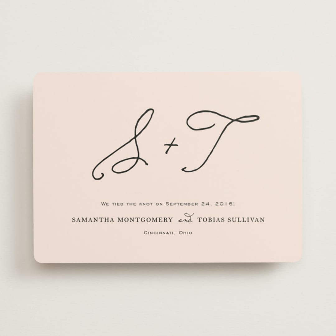 "Estate" - Wedding Announcements in Blush by Kim Dietrich Elam - Front
