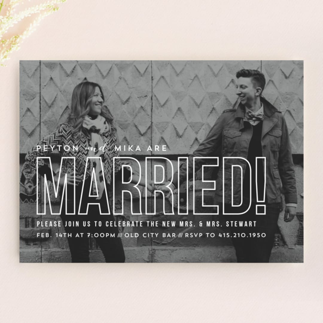 "Modern Romantic" - Wedding Announcements in Cloud by Carly Reed Walker - Front