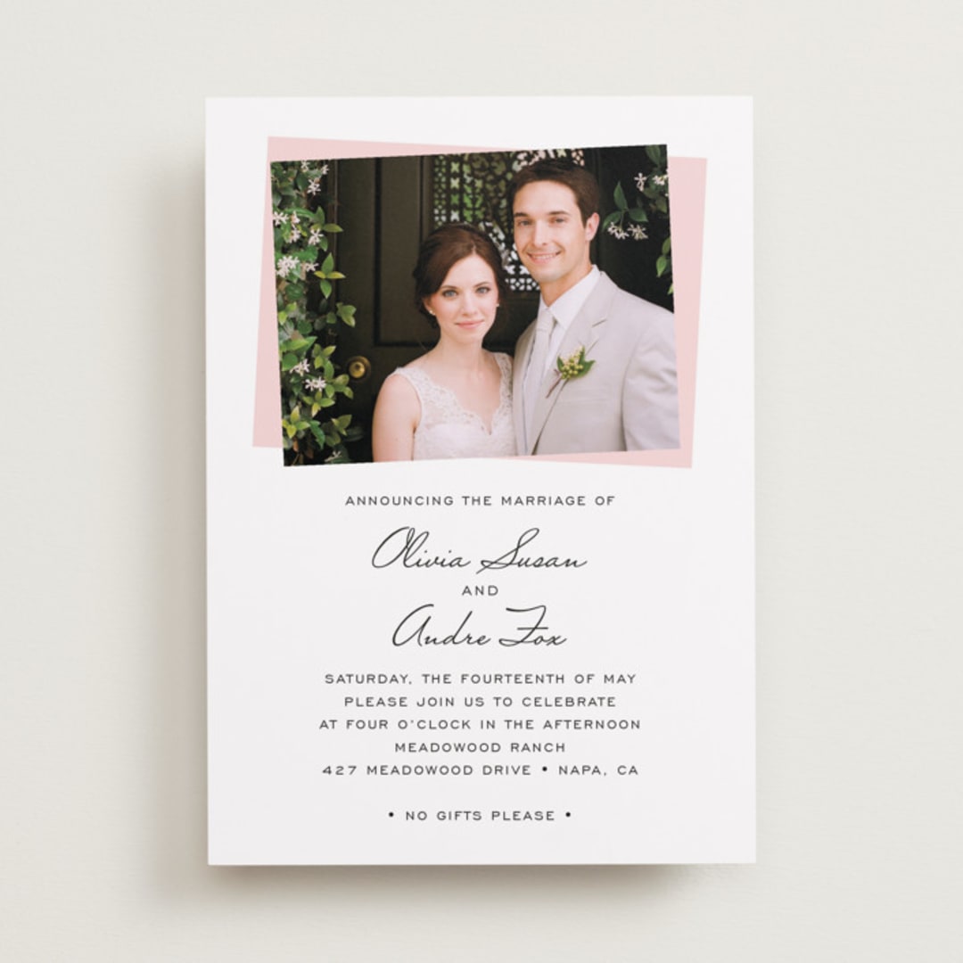 "Romantic Frame" - Wedding Announcements in Soft Petal by SimpleTe Design - Front