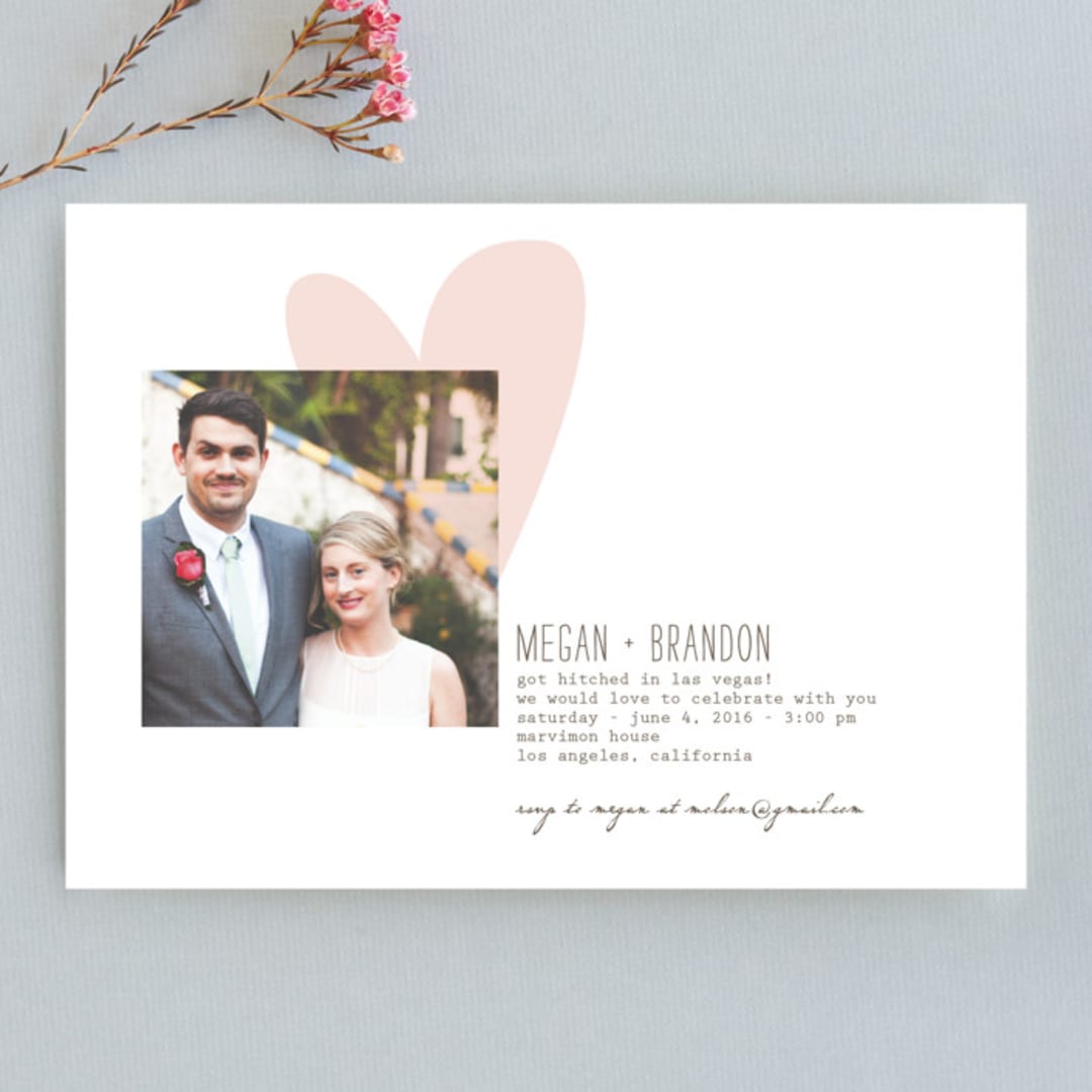 "Simply Love" - Wedding Announcements in Soft Pink by Aspacia Kusulas - Front